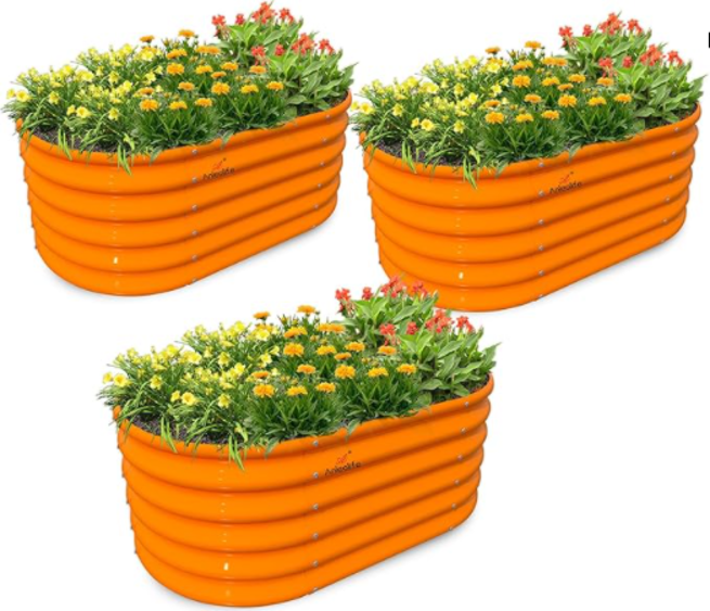 Oval Round Colored Steel Sheet Garden Bed