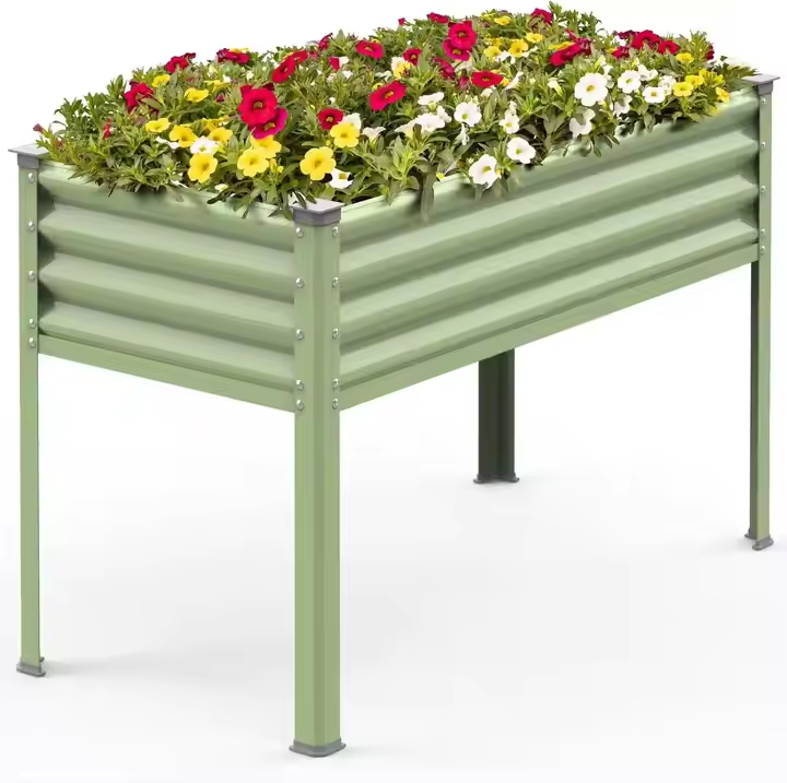Elevated Galvanized Metal Raised Garden Bed