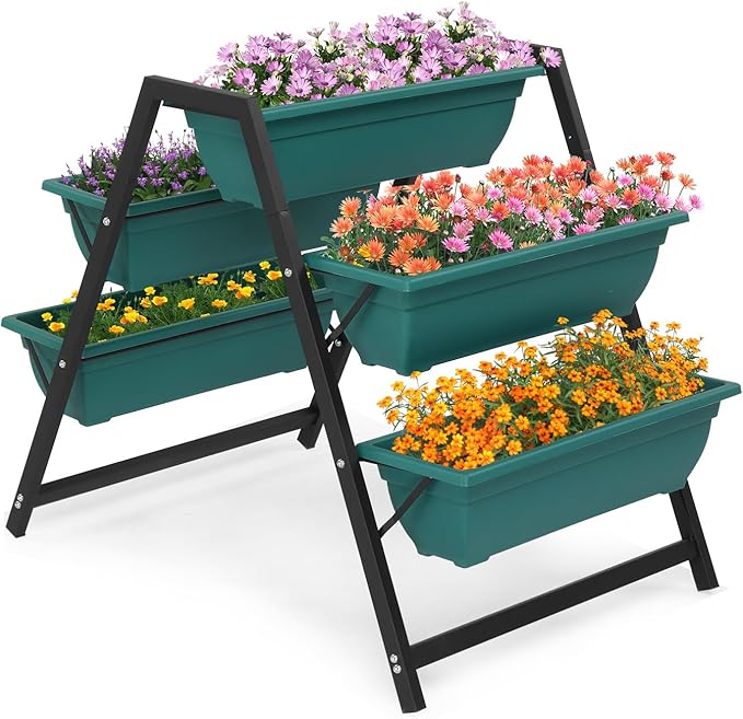 5 Tier Vertical Raised Garden Bed for Herbs, Flowers, Vegetables